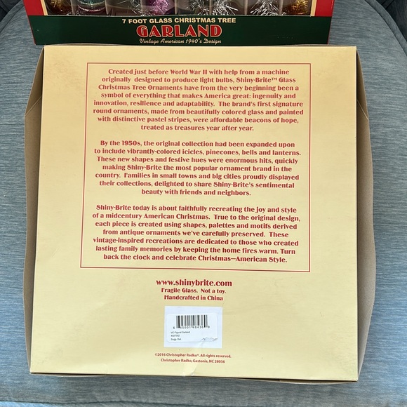 (2) Christopher Radko Glass Garland 7 feet each - Picture 3 of 4